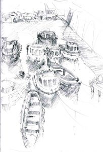 Drawing fishing boat