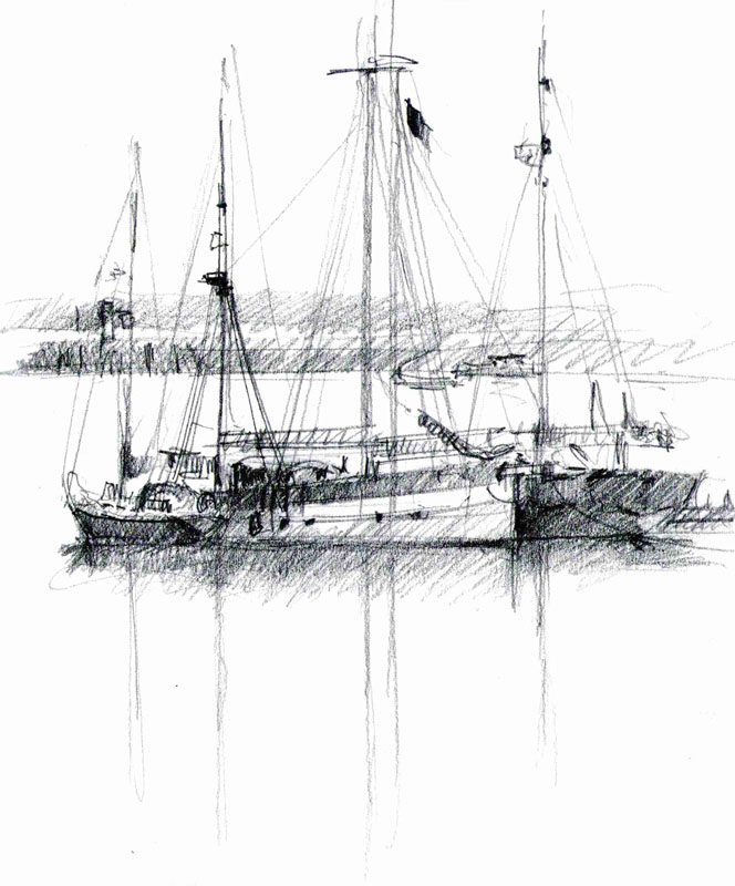 Drawing fishing boats