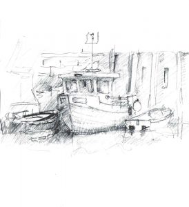 Drawing fishing boat